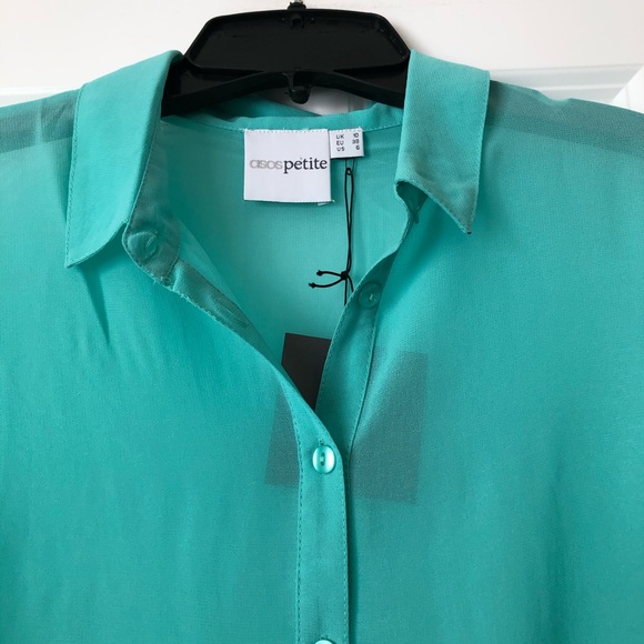 Size 6 Petite Green Tunic Blouse - Picture 4 of 7